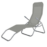 Folding Beach Lounger - Grey
